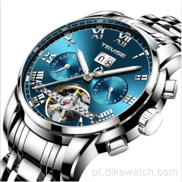 Marca suíça TEVISE 9005 relógio masculino multifuncional à prova d&#39;água e explosivo relógio mecânico de moda